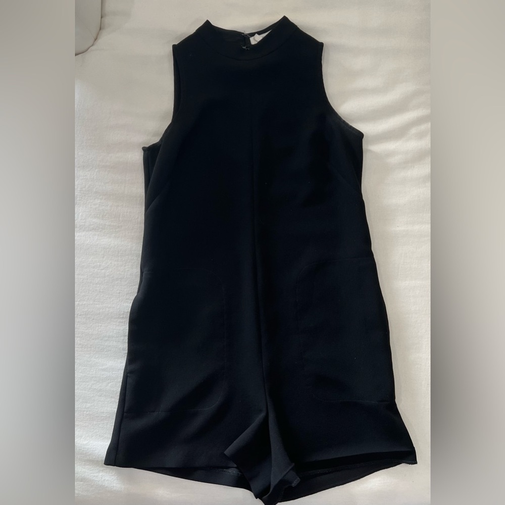 REVOLVE x BCBGeneration Black Formal Halter Romper with Pockets